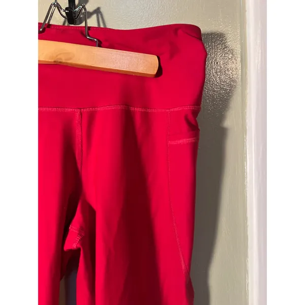 Old Navy Women's Elevate Legging Go Dry Side Pockets Red Active High Rise - Image 6