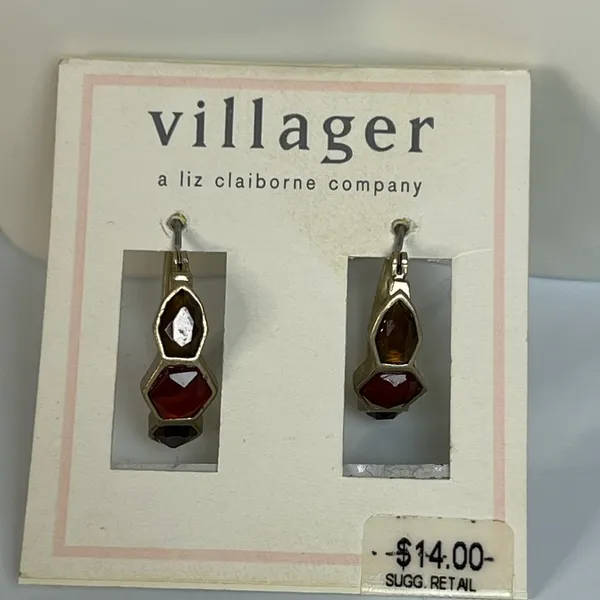 Villager Liz Claiborne Faceted Beaded Choker Necklace And Matching Hoop Earrings - Image 3