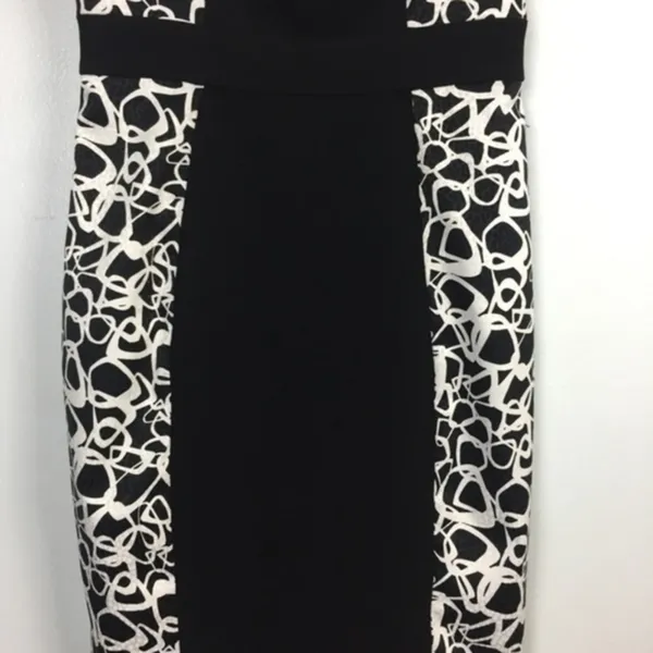 Marc New York Print Ribbed Panel Cap Sleeve‎ Dress Size 2 - Image 3