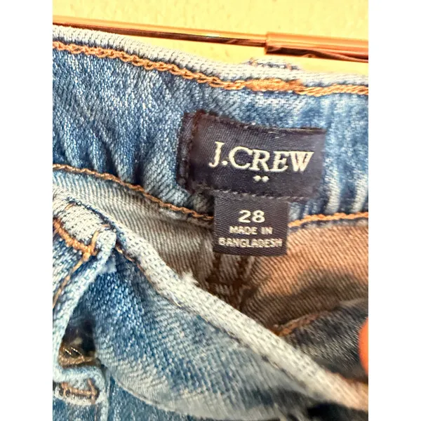 J.Crew Jeans Womens 28 Blue Slim Wide-Leg Patch Pocket High Rise‎ BT039 Denim - Image 3