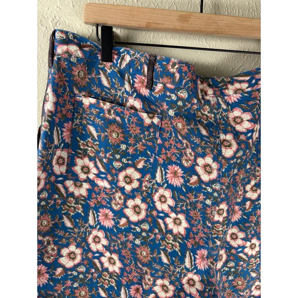 Sundance Kalani Shorts Size XL Linen Blue Floral Boho Retro Summer Preppy Shorts - Image 8