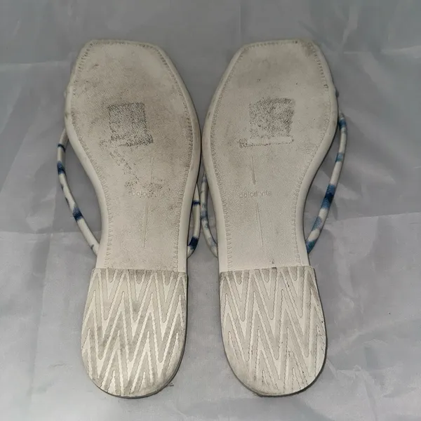 Dolce Vita Blue & White Tie Dye Print 1/4" Heel Flip Flop Sandals Size 8 - Image 5