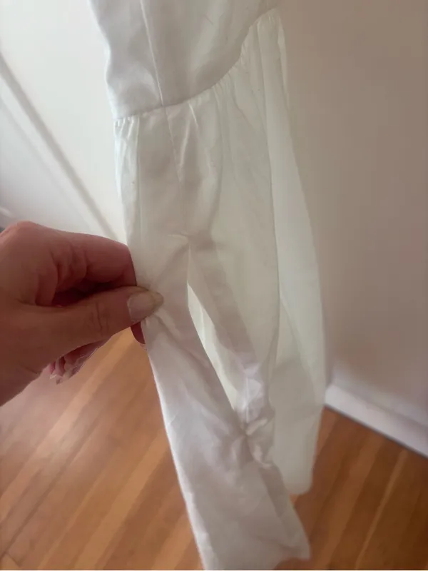 J.Crew White Cotton Scalloped Button Front Midi Dress Size 4 - Image 5