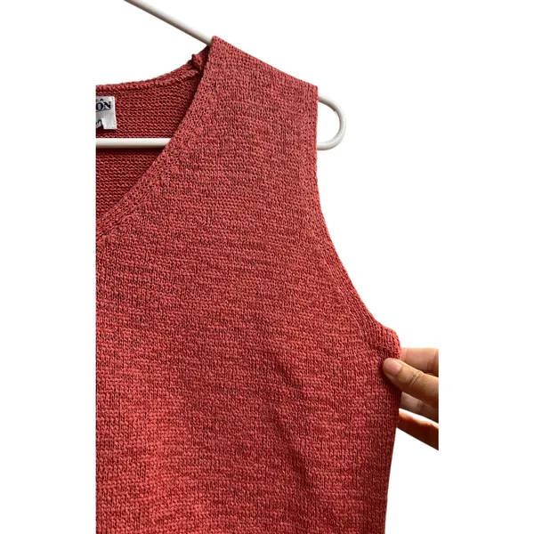 Pendleton Coral Pink Knit Cardigan Sleeveless Tank Set Medium - Image 5