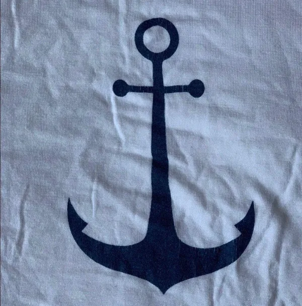 Cream Anchor Summer Crop Top White Size M - Image 3