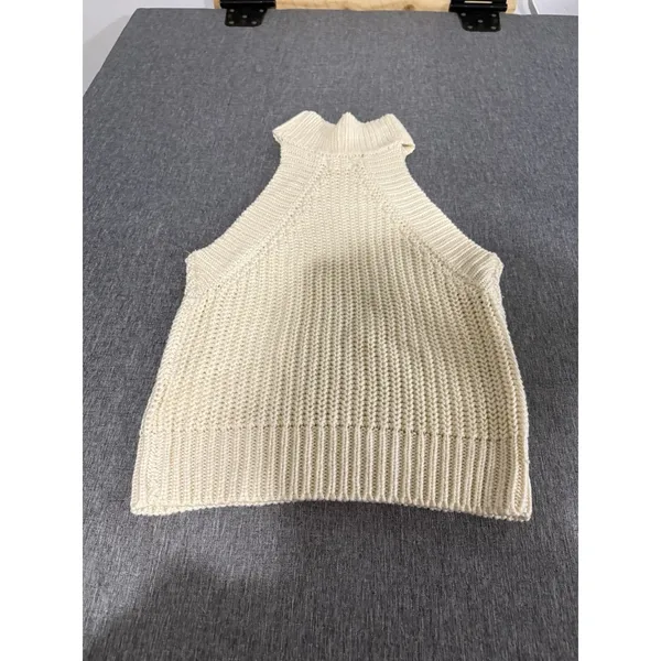 By The Way Women's Cream Knit Halter Cropped Top Sz S - Image 5