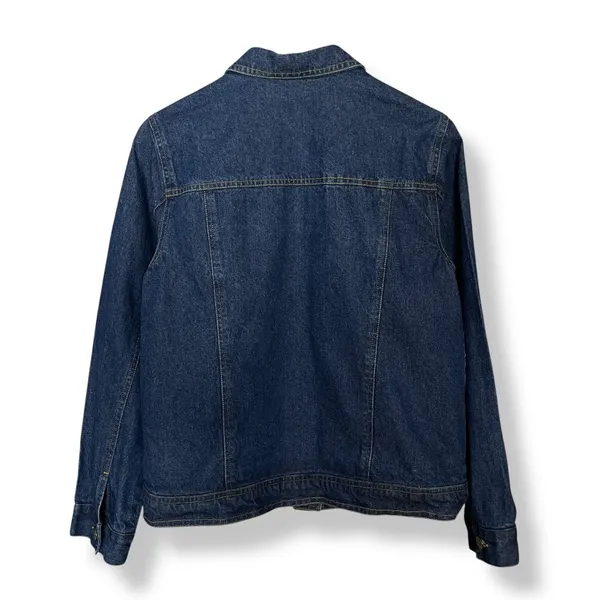 Embroidered Jean Jacket Autumn Colors Dark Wash Denim Women Size‎ Small Fall - Image 3