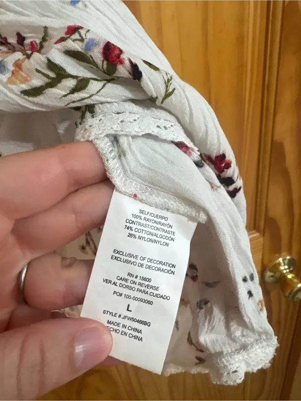 Nordstrom Mason Belle Size Large White Floral Tank Top - Image 6