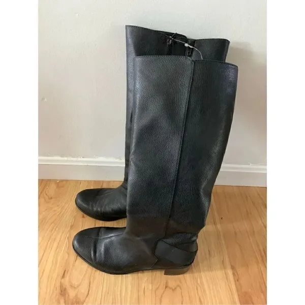 Black riding boots, size 9.5with expendable calf Black - Image 2