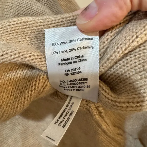 Babaton Beekman Wool‎ Cashmere Open Front Cardigan Size L - Image 7