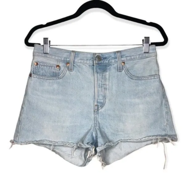 Levi's Wedgie Cut Off Jean Shorts Fray Hem - Image 4