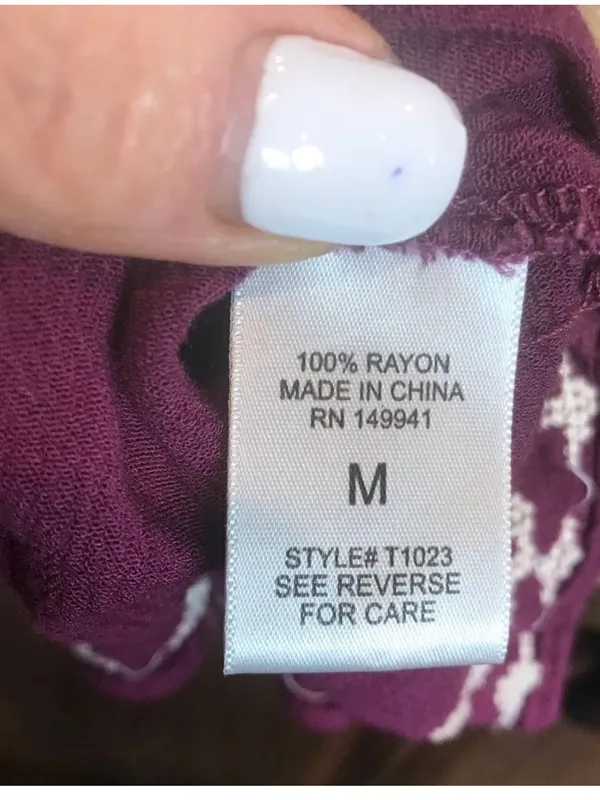 Charlotte Russe Embroidered Wine Sleeveless Tank - Image 5