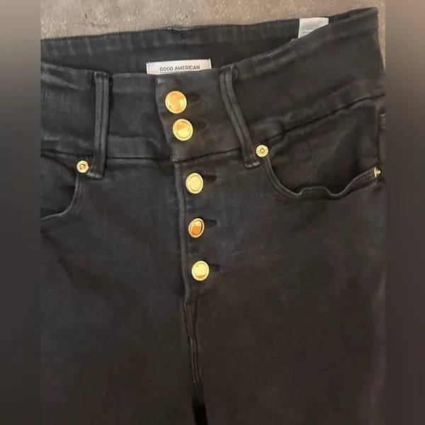Good American Good Waist Button Fly Jeans Size 10/30 - Image 9