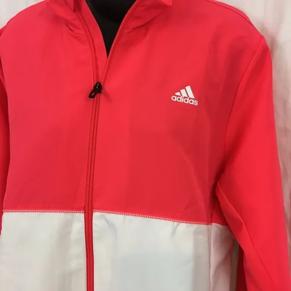 Adidas Club Track Jacket XL Pink White Full Zip NWT - Image 2