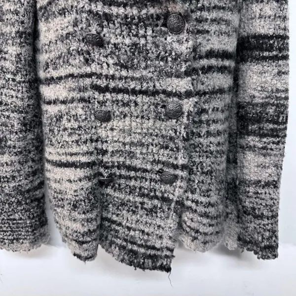 Free People Womens Zebra Yarn Double Breasted‎ blazer Size S - Image 9