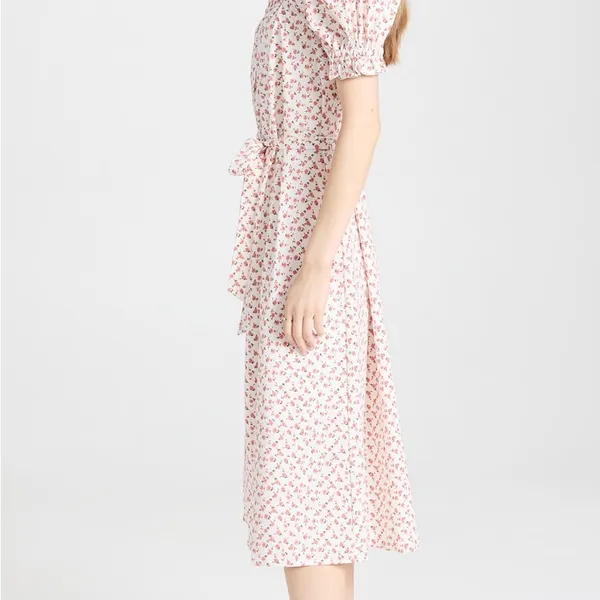 English Factory White and Red Floral Midi Dress - Image 6