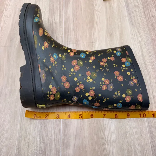 Western Chief Rain Boots Womens 7 38 Navy Blue Good Prim Petals Floral Rubber - Image 8