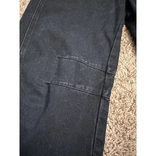 Women's‎ Black Barrel Leg Jeans Size Small Cropped High Rise Denim Pants - Image 2