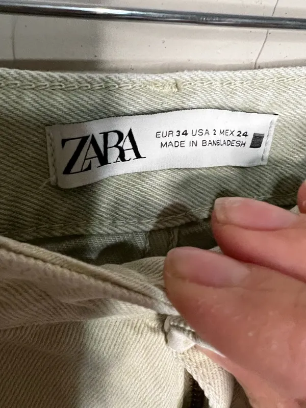 Zara‎ Ultra High-Rise Light Green Utility Denim Shorts - Image 6
