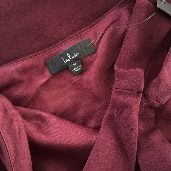 Lulus So Flirty Burgundy One-Shoulder Cutout Asymmetrical Dress NWT - Image 6