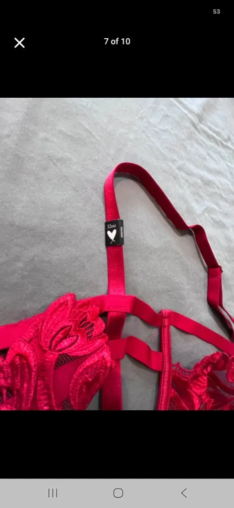 Victoria's Secret Balconette Red Strappy Cage Bra - Image 7