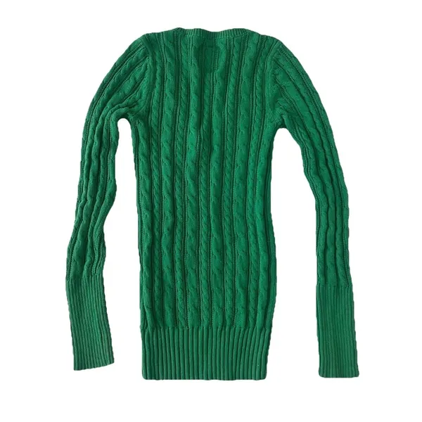 American Eagle Women’s V Neck Cable Knit Sweater S Y2K 2000s Elena Gilbert Bella - Image 2