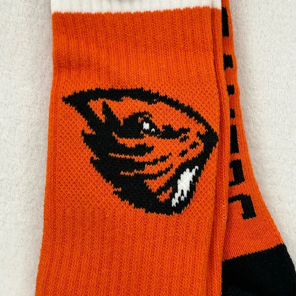 Oregon State Beavers NCAA Football Orange Donegal Bay Calf High College Socks - Image 3