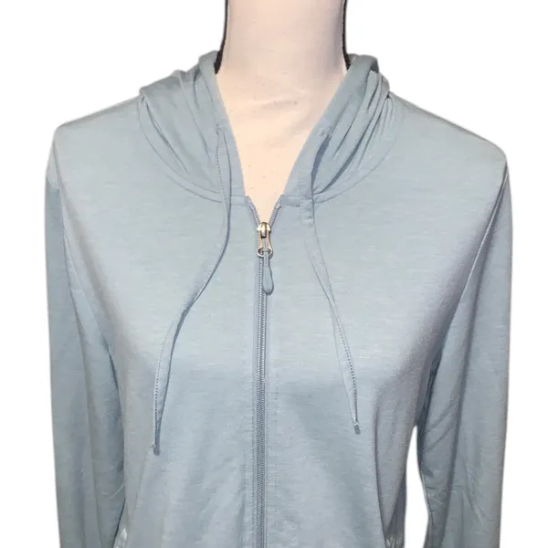 32 Degrees Cool Light Blue Full Zip-Up Hoodie Lightweight Pockets - Image 2