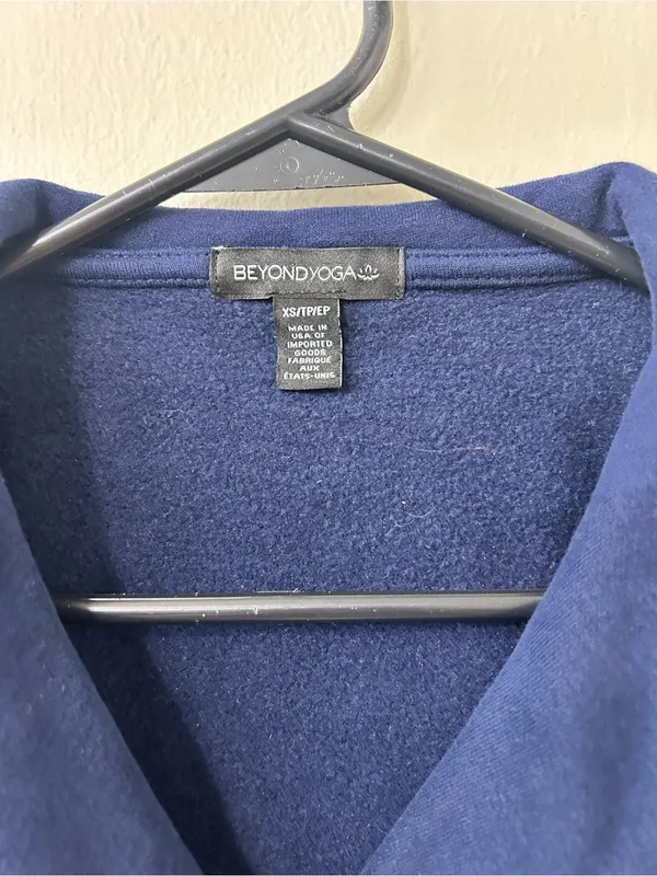 Beyond Yoga Street Smart Pullover After Dark Navy Sz XS - Image 3