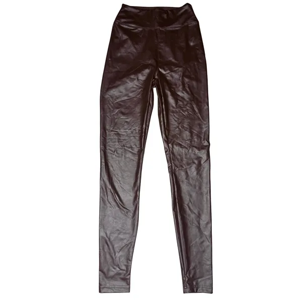 Offline By Aerie Real Luxe Faux Leather Hi Rise Leggings Size Medium Brown Chic - Image 4