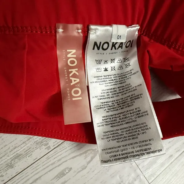 No Ka Oi Sports Bra Red Size Small (01) Open Back Thick Straps Sweetheart‎ Neck - Image 4