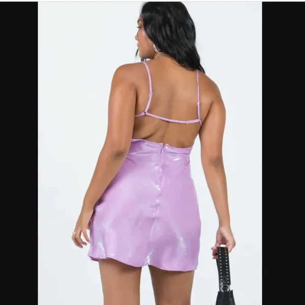 Princess Polly Violetta Purple Iridescent Mini Dress 8 - Image 4
