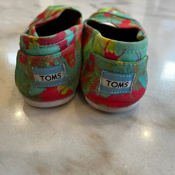TOMS Slip On Shoes Womens 8.5 Colorful‎ Abstract Print Canvas Casual Comfort - Image 3
