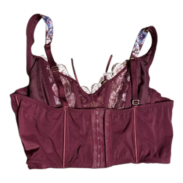 Victoria's Secret dream angels Burgundy floral embroidery corset bra lingerie - Image 6
