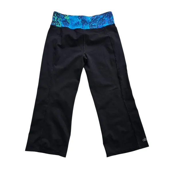 Alo Yoga Y2K Crop Wide Leg Pants Activewear Blue Print‎ Black Size Medium - Image 2