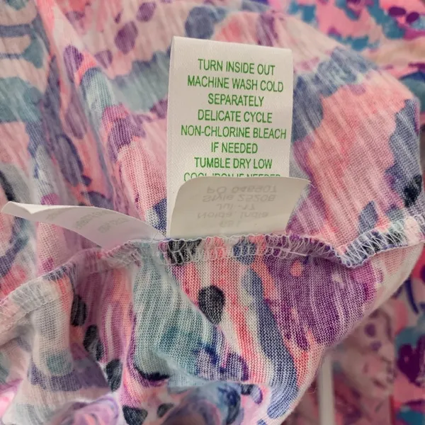 Lilly Pulitzer Meg Colony Coral Shell Out Pink Purple Top Cotton Small Shirt HTF - Image 7