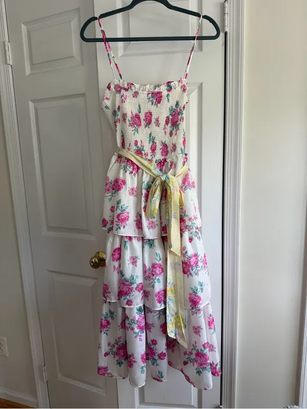 LoveShackFancy x Target Elise Floral Smocked Tiered Midi Dress XL - Image 6