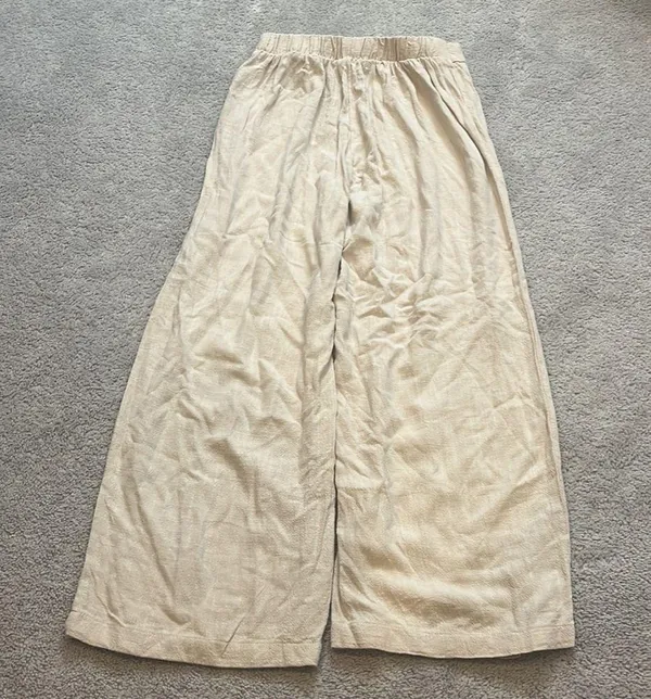 COPY - aeropostale tan flowy pants with buttons size medium - Image 2