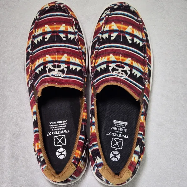 NWOT Twisted X Hooey Men’s 9M Southwestern Aztec Slip-On Loper Shoes - Image 2