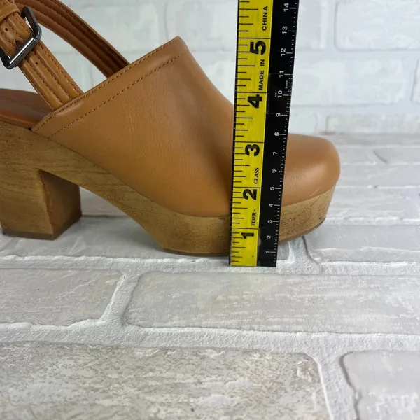 Universal‎ Thread Watson Clogs Womens 7.5 Brown Faux Leather Slingback Platform - Image 12