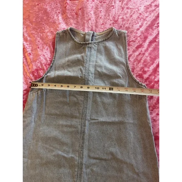 Forever 21 Shift Dress Sleeveless Denim Blue Women's XS High Neck - Image 3