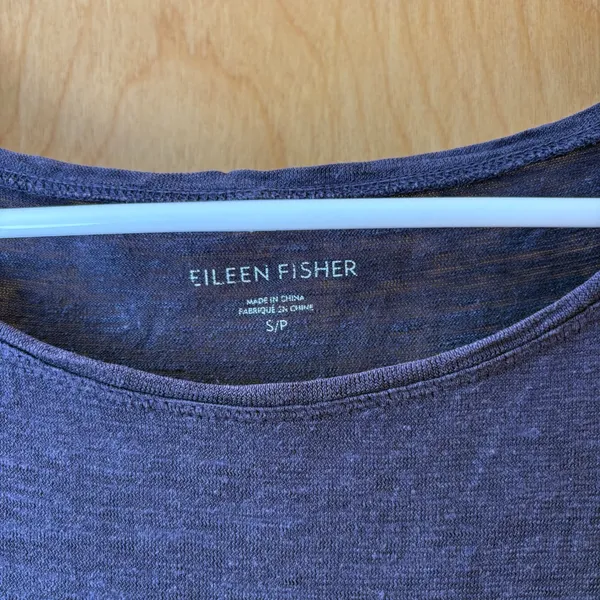 Eileen Fisher Tank Top Women Small Blue Hemp Organic Cotton High Low Hem S17HOC - Image 3