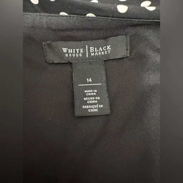 White House | Black Market Beautiful Midi Multi-Layered Polkadot Skirt 14 Black & White - Image 4