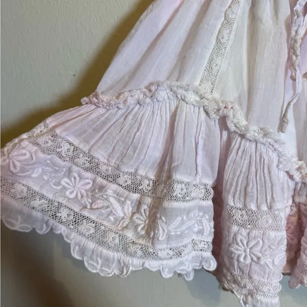 loveshackfancy floral lace pink and yellow skirt - Image 2