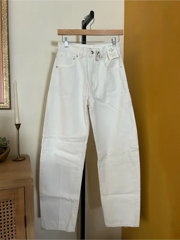 Madewell The Balloon Jean White Barrel Leg Jeans Baggy‎ NWT Size 24 (US 00) - Image 3