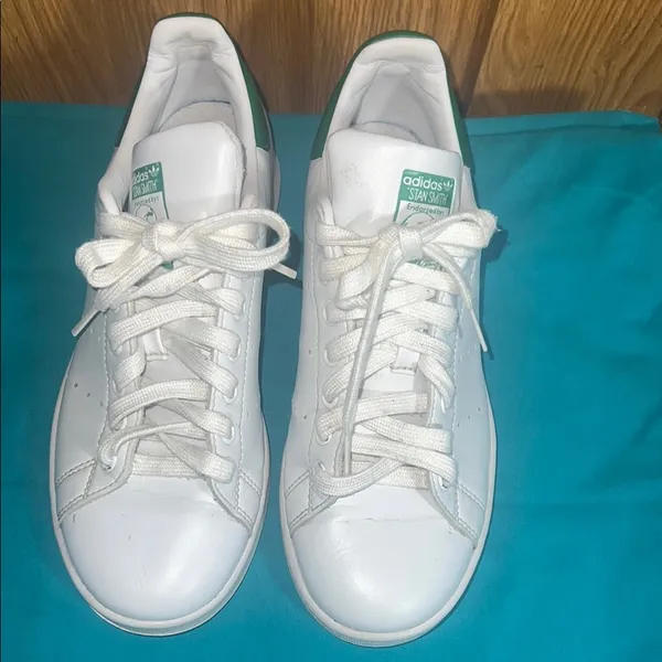 Adidas White and Green Stan Smith Sneakers - Image 7