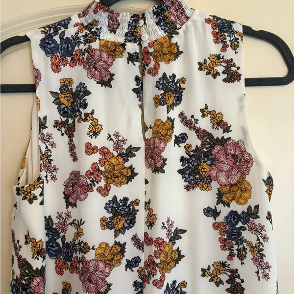 Pink Rose Short Floral Sleeveless Dress - Image 2