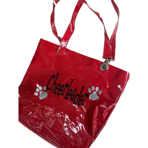 Cheerleader Red patent shiny tote bag - Image 6