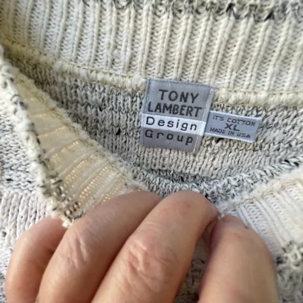 VTG Tony Lambert size XL woven pattern sweater - Image 5