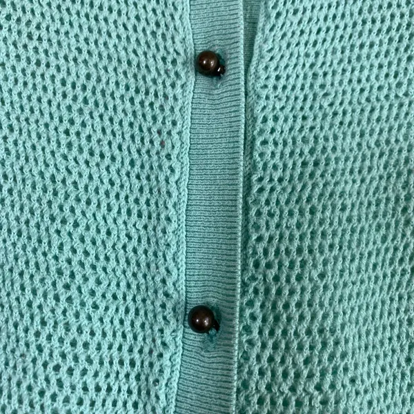 American‎ Eagle Outfitters Mint Green Crochet Knit Button Up Cardigan Sweater S - Image 8